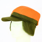 Reversible hunting cap Kaki-Orange side orange- Traclet
