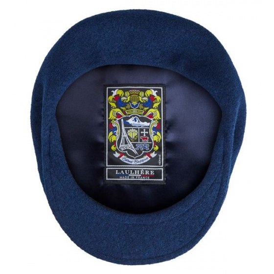 Navy Pau Wool Beret Cap - Laulhère