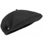 Black Pau Wool Beret Cap - Laulhère