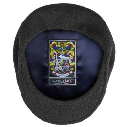 Black Pau Wool Beret Cap - Laulhère