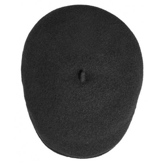 Wool Beret Cap Pau Black - Laulhère