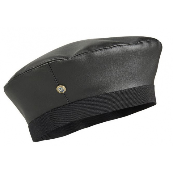 Black Leather Beret - Laulhère