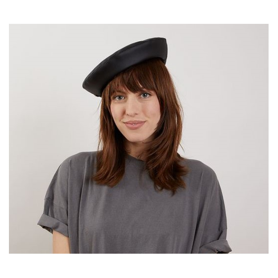 Béret Cuir Vegan Noir - Laulhère Béret Cuir Vegan Noir - Laulhère
