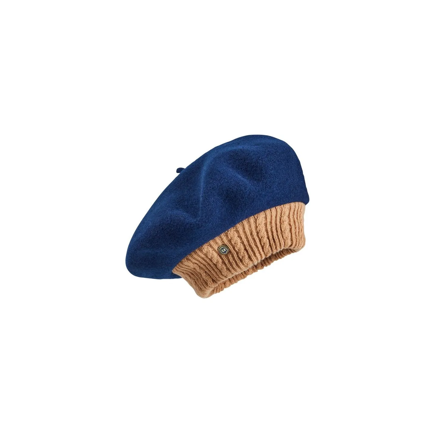 Parisienne Lys Navy Blue Wool Beret - Laulhère