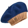 Parisienne Lys Navy Blue Wool Beret - Laulhère