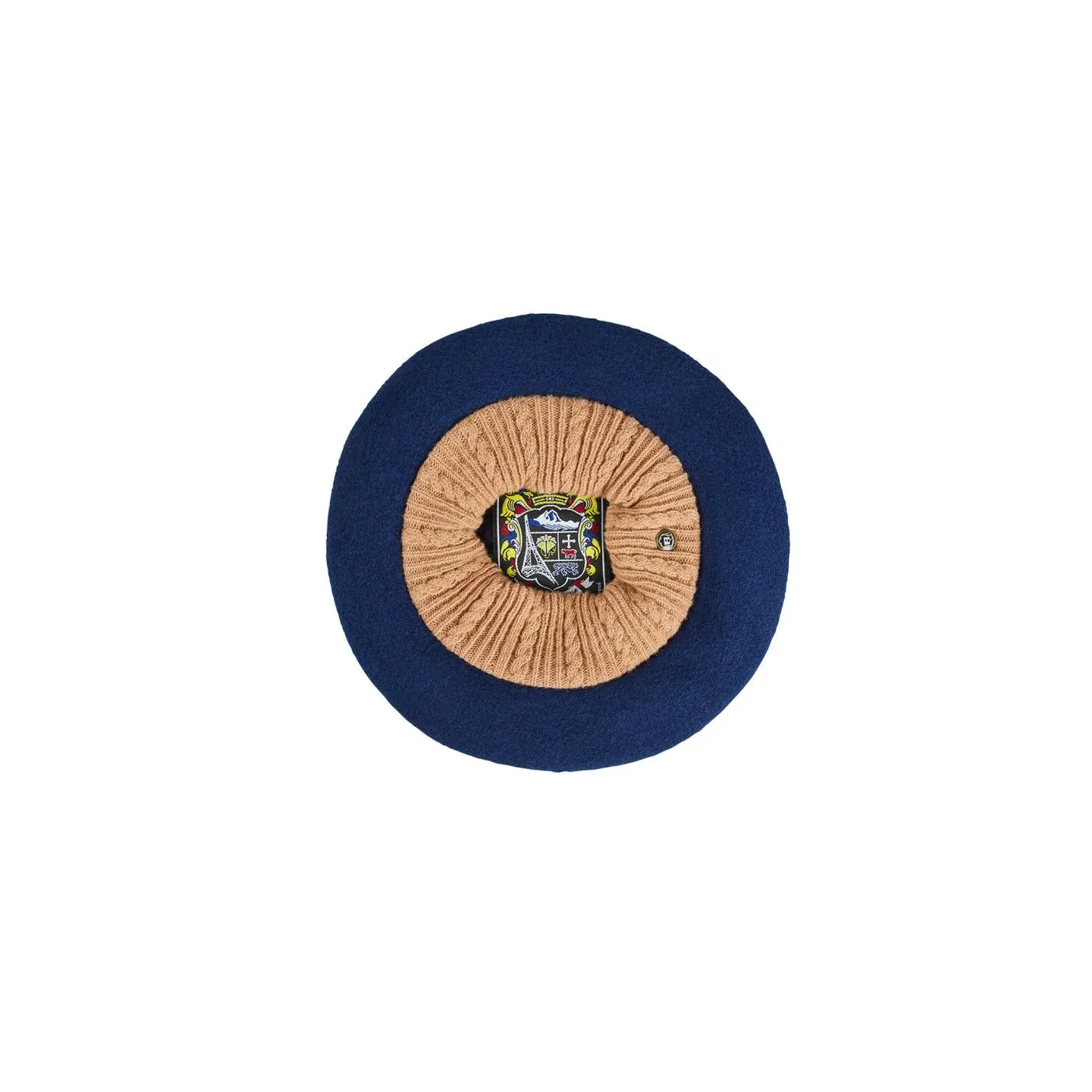Navy Blue Wool Parisian Beret Lys - Laulhère
