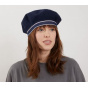 Summer Basque Beret Plaser Navy Blue Cotton - Laulhère
