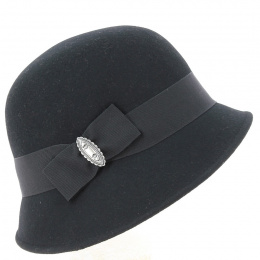 Chapeau Cloche Maithe Feutre Laine Noir- Traclet