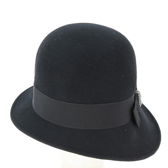 Chapeau Cloche Maithe Feutre Laine Noir arrière - Traclet Chapeau Cloche Maithe Feutre Laine Noir arrière - Traclet