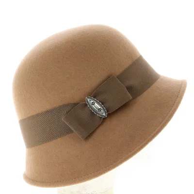 Chapeau Cloche Maithe Feutre Laine Camel - Traclet