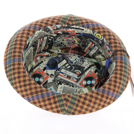 Chapeau Pork Pie cuir Taupe - Alfonso d'este