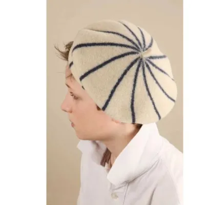 Beret Enfant Rayures Grises - le béret Français