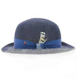 Blue Cotton Bowler Hat - Alfonso d'este