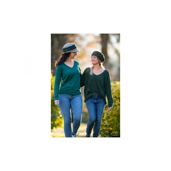 Casquette Gavroche Ebony Laine Gris & vert - MTM