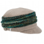 Gavroche Ebony Wool Grey & Green Cap - MTM
