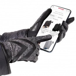 Gants Femme Tactiles Polaire Recyclée Gris - Isotoner