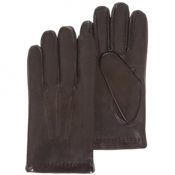 Men's Leather Gloves Lined with Silk & Cashmere - Isotoner