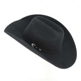 Broken Horn Western Hat 4X Black Wool Felt - Bullhide