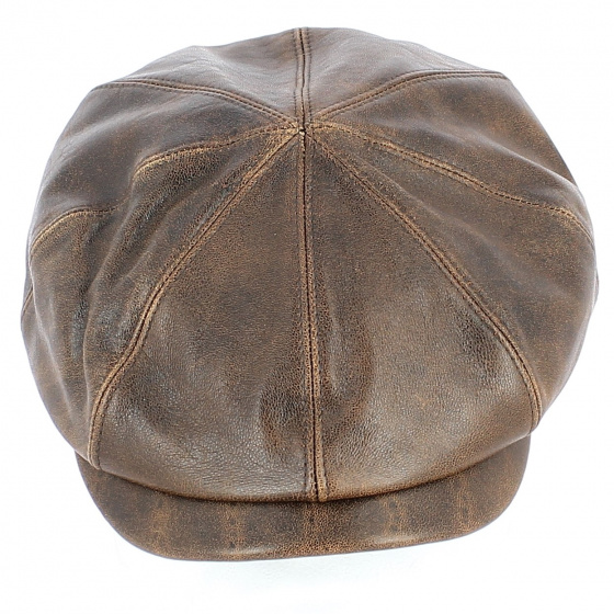 Houston Cap in Aged Black Leather - Crambes