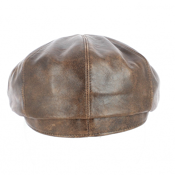Houston Cap in Aged Black Leather - Crambes