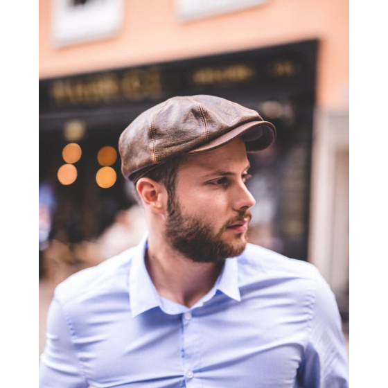 Casquette Houston cuir Vieilli Noir - Crambes Casquette Houston cuir Vieilli Noir - Crambes