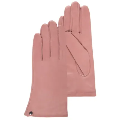 Women's Silk-Lined Leather Gloves in Powder Pink - Isotoner  Reference: 16994 | Chapellerie Traclet