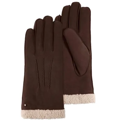 Gants Femme Cuir & fourrure Marron - Isotoner