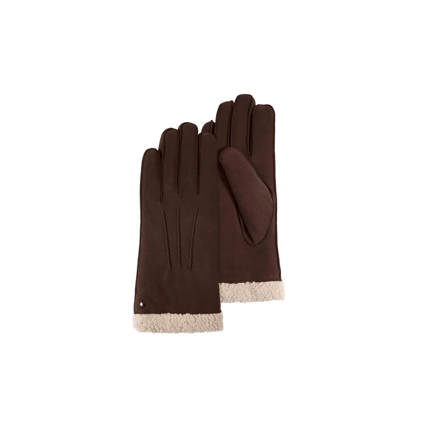 Gants Femme Cuir & fourrure Marron - Isotoner