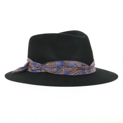 Fedora Wendie Black Felt Hat - Crambes