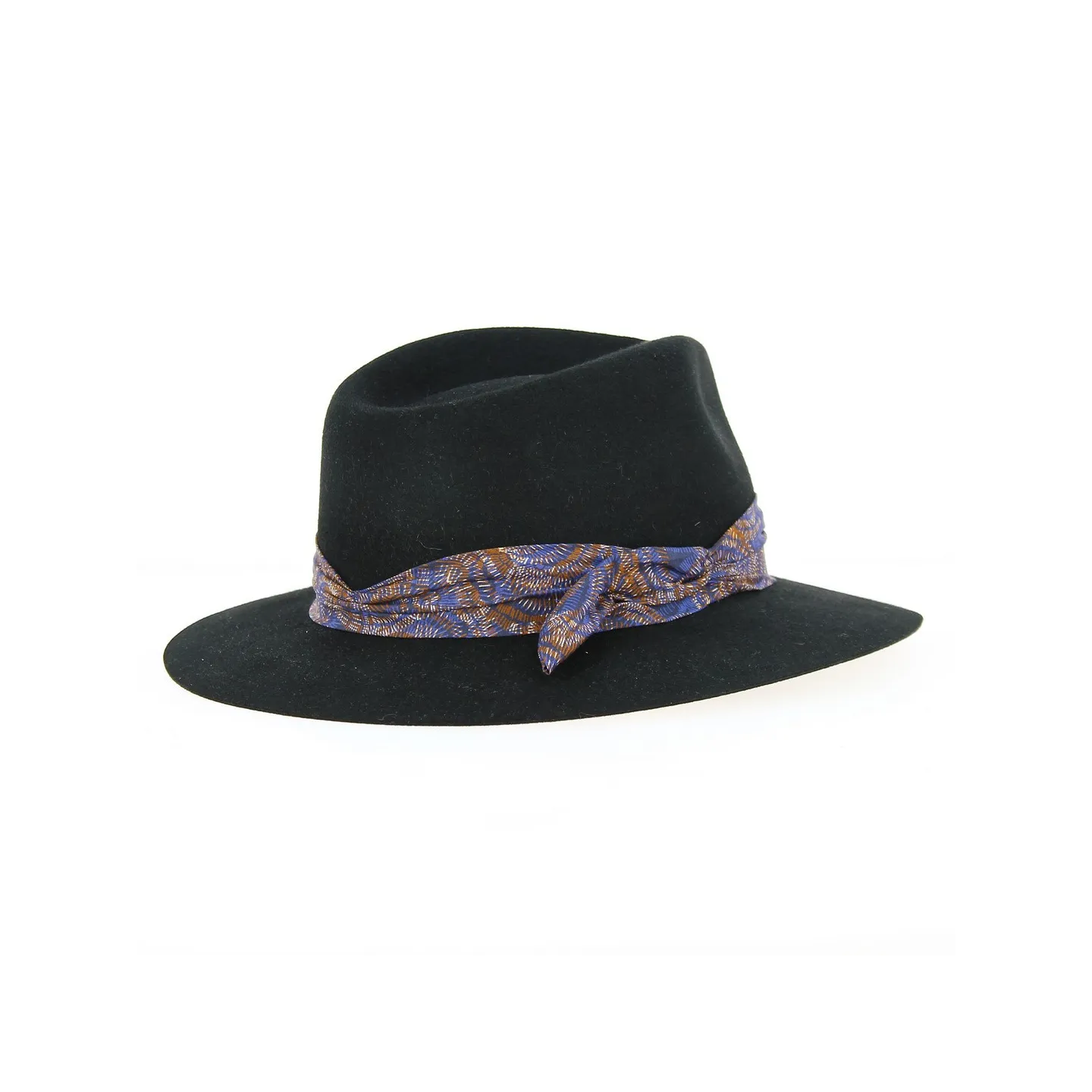 Chapeau Fedora Wendie Feutre Poil Noir arrière - Crambes