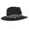 Chapeau Fedora Wendie Feutre Poil Noir arrière - Crambes