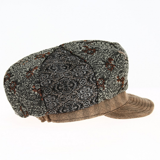 Casquette Gavroche Océane Patchwork Taupe - Crambes