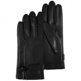 Women's gloves Leather Lined Silk Black - Isotoner