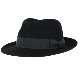 Fedora Gabin Shaved Felt Hat Black - Crambes