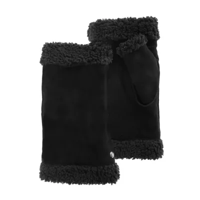 Mitaines Femme Cuir & Fausse Fourrure Noir - Isotone  Reference : 17014| Chapellerie Traclet