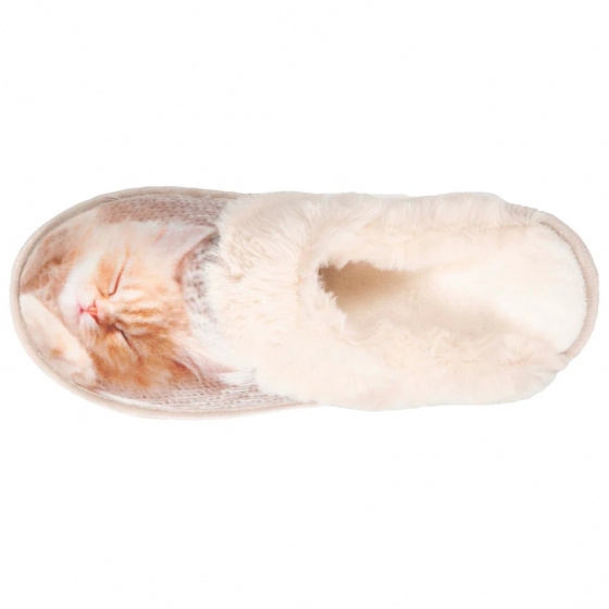 Chaussons Mules Femme Imprimé Chat - Isotoner