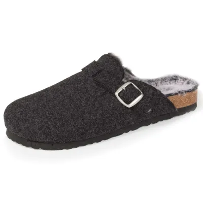 Chaussons Mules Femme Gris Chiné - Isotoner