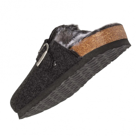 Women's Heather Gray Mule Slippers - Isotoner