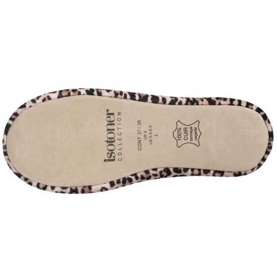 Chaussons Ballerines Femme Nœud Panthère - Isotoner
