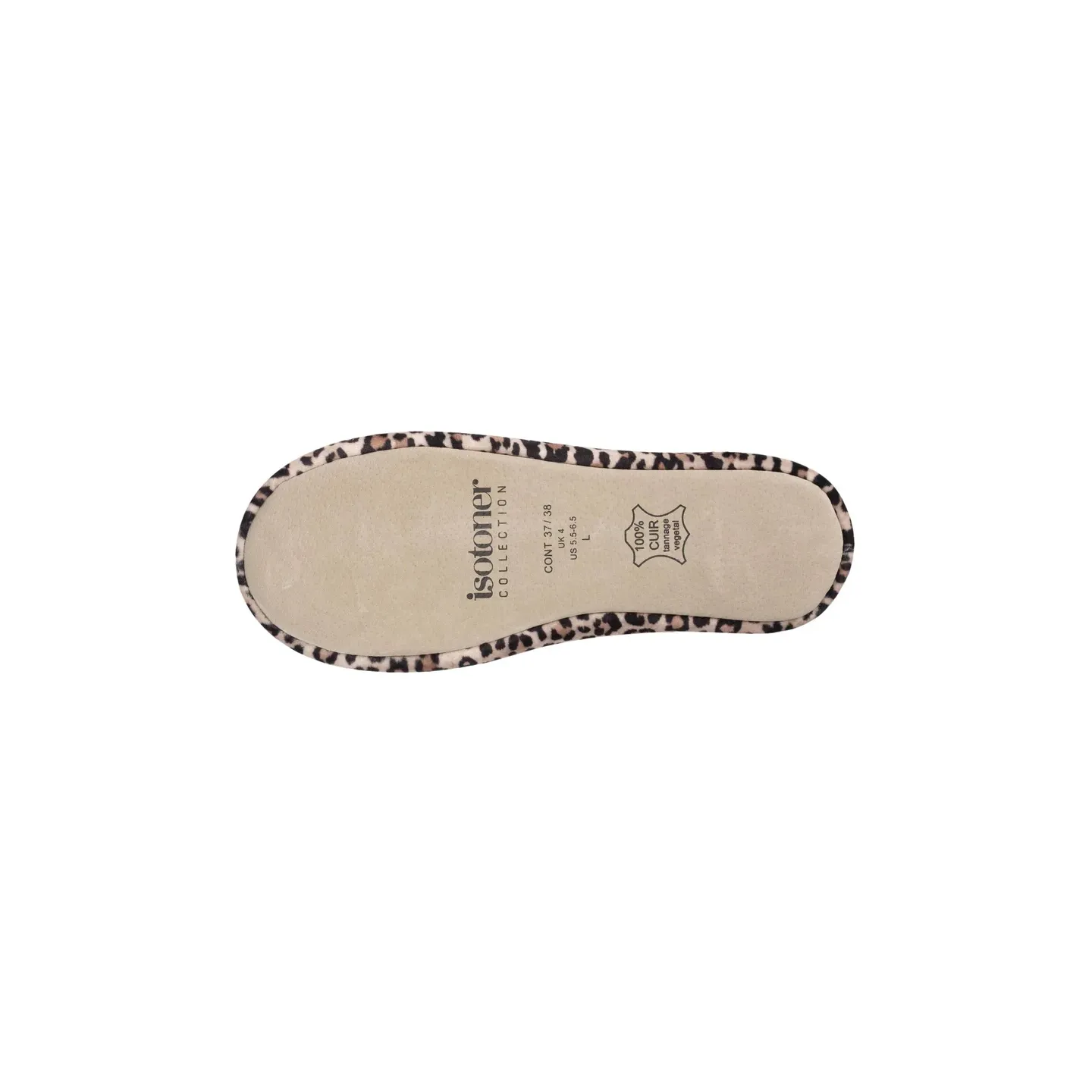 Chaussons Ballerines Femme Nœud Panthère - Isotoner  - Boutique Traclet Reference : 17018| Chapellerie Traclet