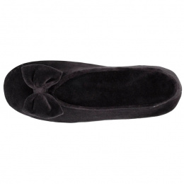 Women's Black Bow Ballet Slippers - Isotoner