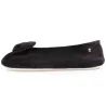 Chaussons Ballerines Femme Nœud Noir  - Isotoner  - Boutique Traclet Reference : 17020| Chapellerie Traclet