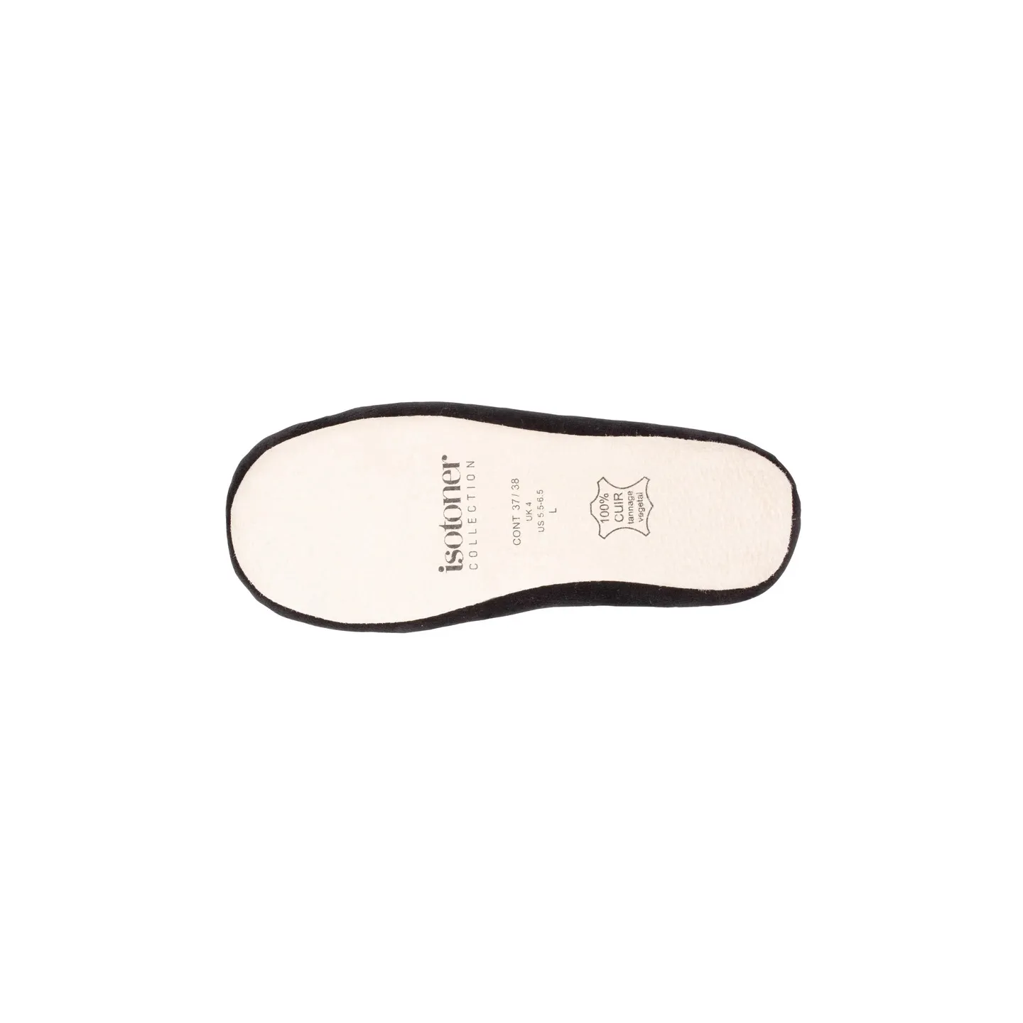 Chaussons Ballerines Femme Nœud Noir  - Isotoner  - Boutique Traclet Reference : 17020| Chapellerie Traclet