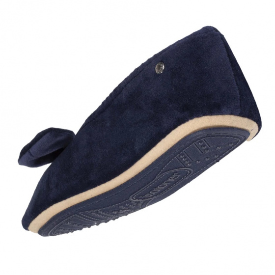 Chaussons Ballerines Femme Micro-velours  Marine - Isotoner Chaussons Ballerines Femme Micro-velours  Marine - Isotoner