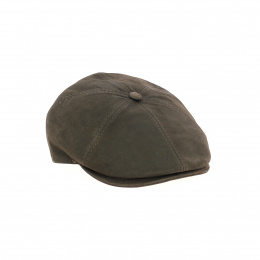 Brown leather Oxford cap without buttons - Traclet