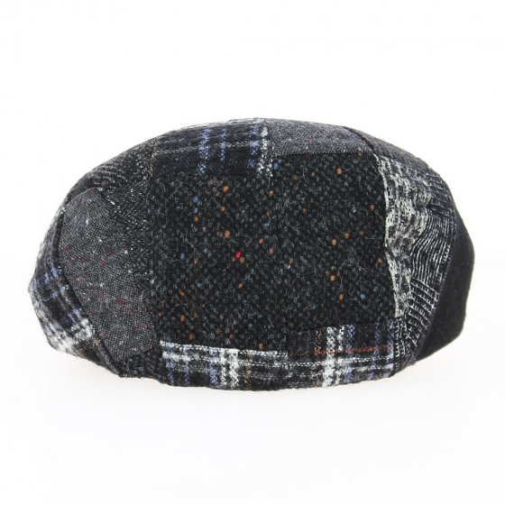 Casquette Plate Daffy Laine Patchwork Noir - Traclet