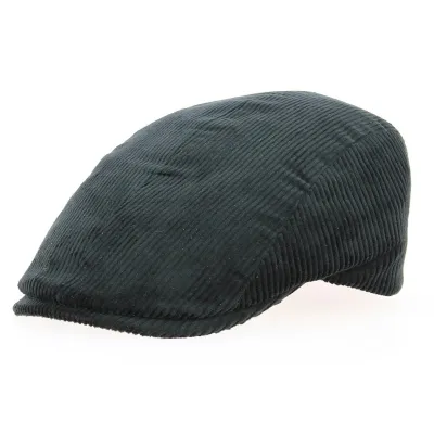 Casquette Daffy plate en velours noir - Traclet
