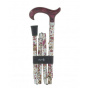 Folding Cane with Flower Pattern - Fayet