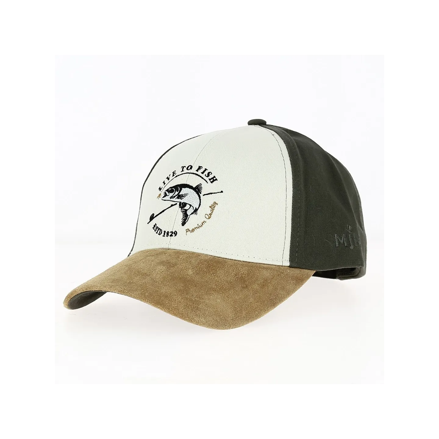 Casquette Baseball Pêcheur Coton & Cuir Kaki - Traclet