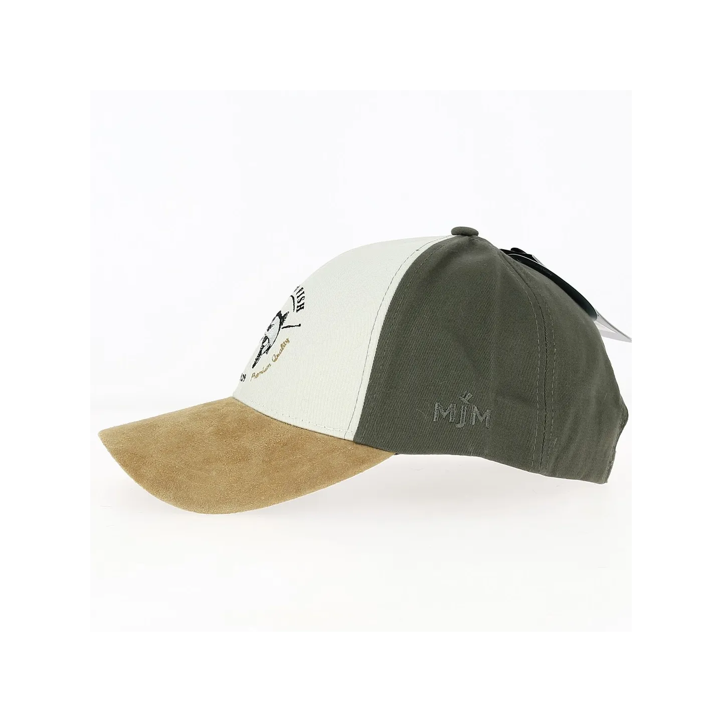 Baseball Cap Fisherman Cotton & Leather Khaki - Traclet